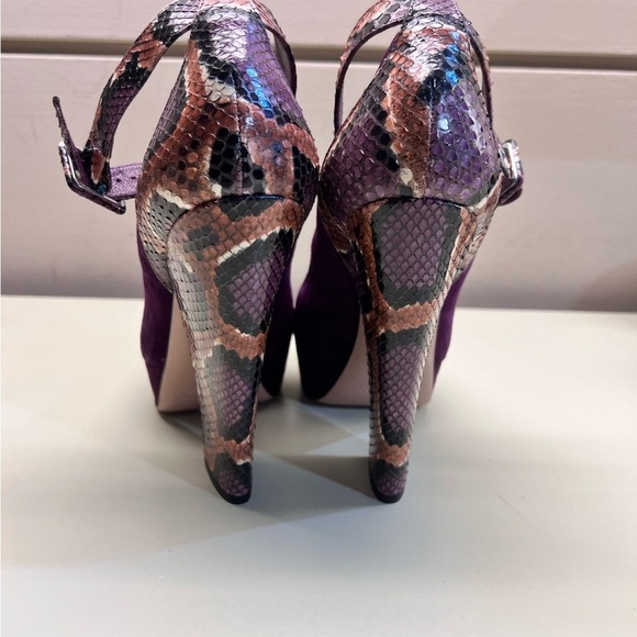 MADE IN ITALY SEBASTIAN Purple Snakeskin Women's Heels real python leather - Picture 3 of 14